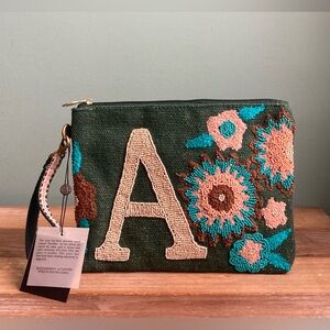 NWT America & Beyond Initial Beaded Pouch Bag